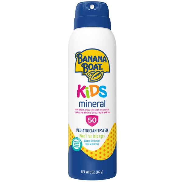 Banana Boat Kids 100% Mineral Sunscreen Spray SPF 50, 5 OZ