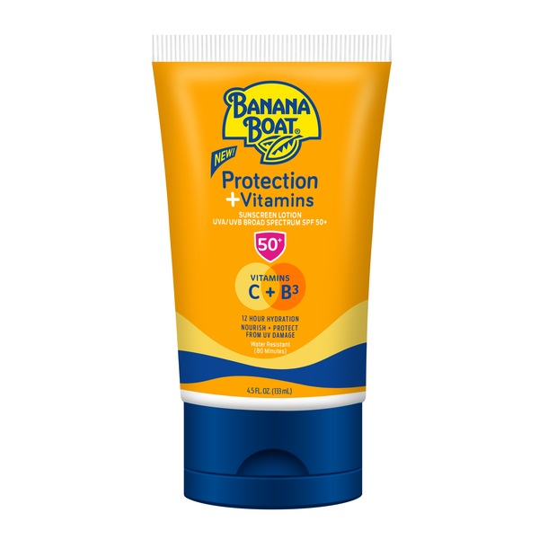 Banana Boat Protection + Vitamins Moisturizing Sunscreen Lotion SPF 50, 4.5 OZ