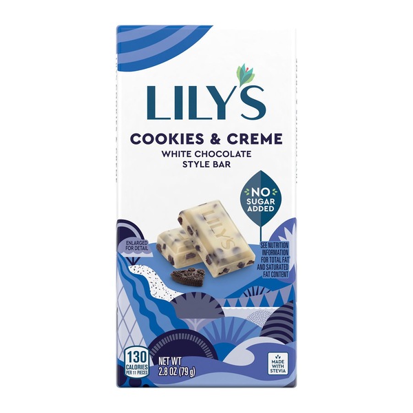 Lily's Cookies and Crème White Chocolate Style No Sugar Added Sweets, 2.8 Oz