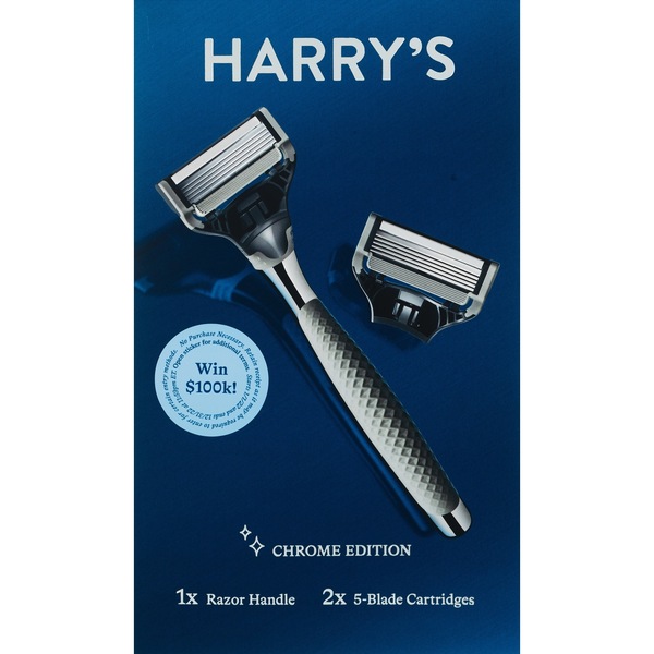Harry's Chrome Edition 5-Blade Razor + 2 Razor Blade Refills