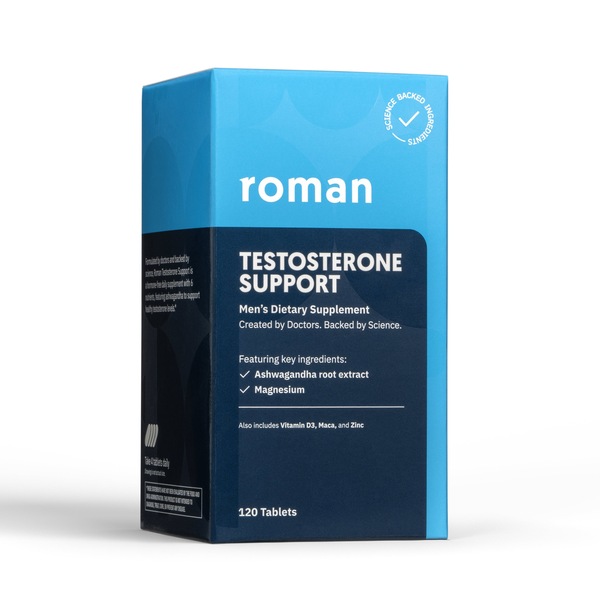 Roman Testosterone Support Supplements, 30 Day Supply, 120CT