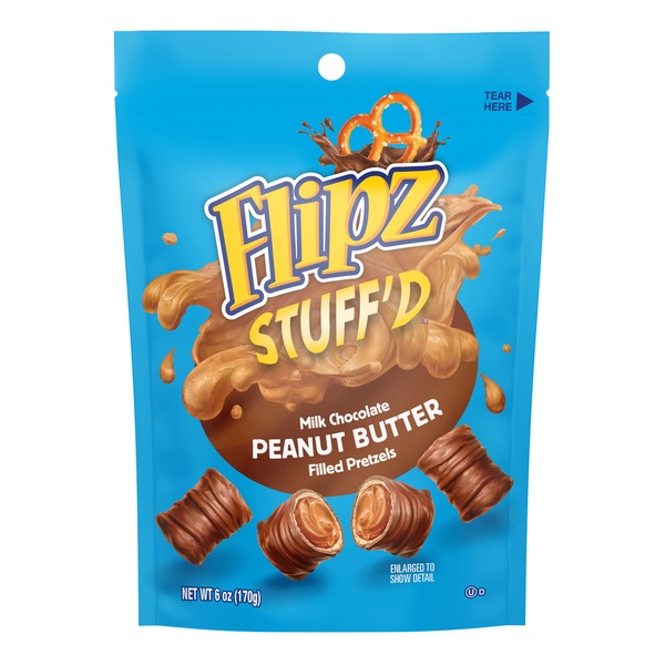 Flipz Stuff'D Milk Chocolate Peanut Butter Filled Pretzels, 6 oz
