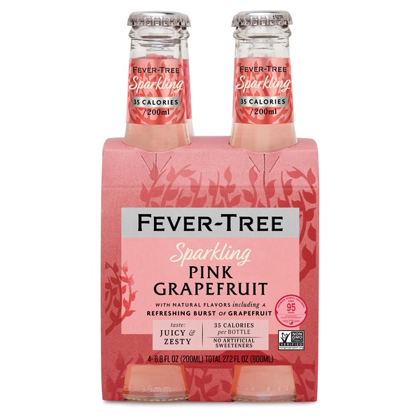Fever-Tree Sparkling Pink Grapefruit, 4 ct, Bottles, 27.05 oz