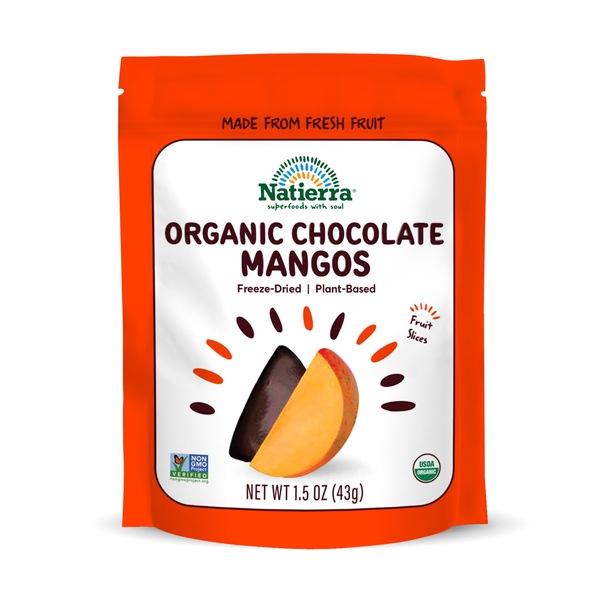 Natierra Organic Chocolate Covered Freeze-Dried Mango Slices, 1.5 oz