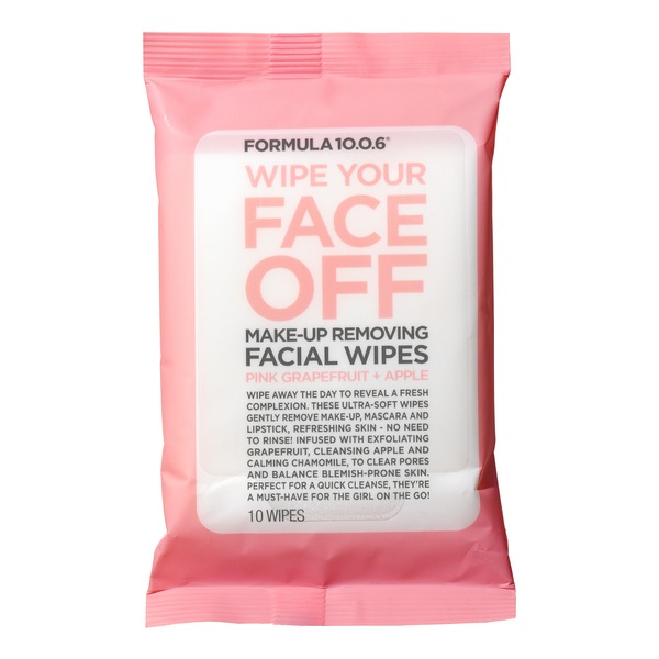 Formula 10.0.6 Wipe Your Face Makeup Removing Wipes, 10CT