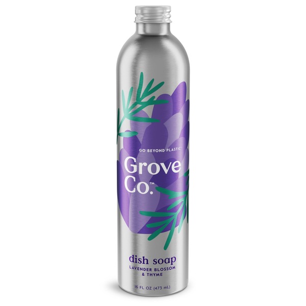 Grove Co. Liquid Dish Soap Refill Aluminum Bottle Lavender & Thyme 16oz