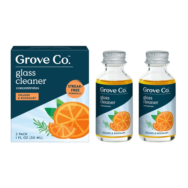 Grove Co. Glass Cleaning Concentrate Orange & Rosemary, 1oz, 2ct
