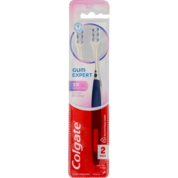 Colgate Gum Expert Toothbrush, Ultra Soft Bristle, 2 CT