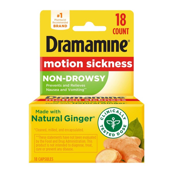 Dramamine Non-Drowsy Motion Sickness Relief Capsules, 18 CT