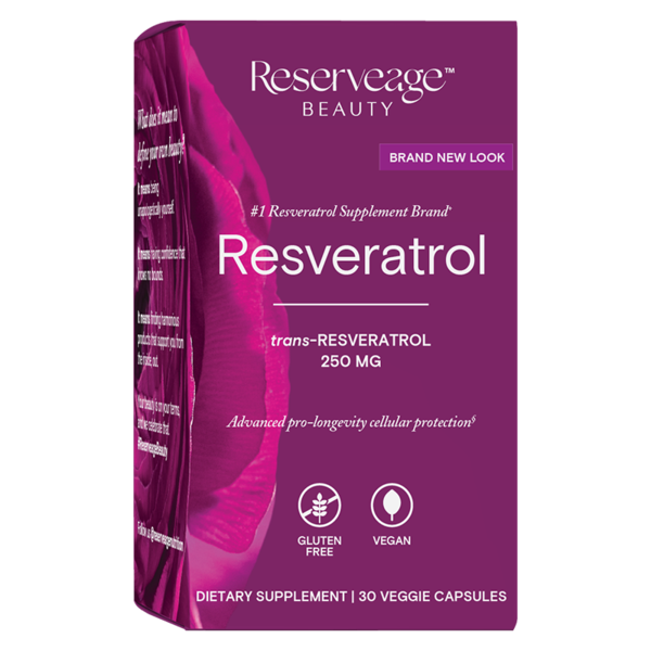 Reserveage Beauty Resveratrol Veggie Capsules, 250 mg, 30 CT