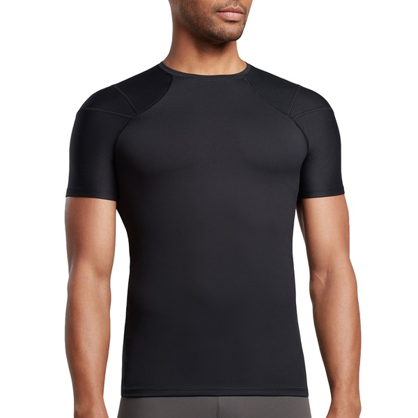 Tommie Copper Men's Compression Shoulder Support Shirt, Black, L
