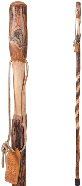 Brazos Twisted Hickory Handcrafted Wood Walking Stick