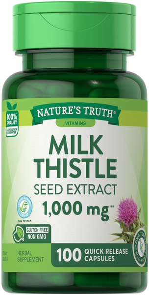 Nature's Truth Milk Thistle Seed Extract Supplement, 1,000 mg, 100 CT