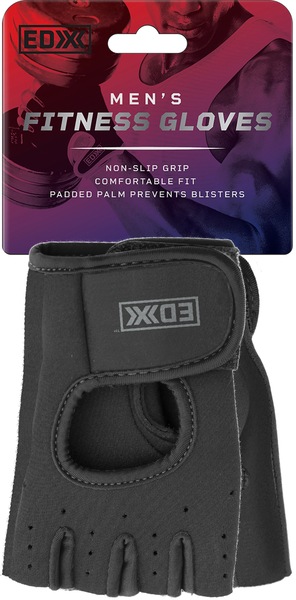 EDX Mens Fitness Gloves, Black