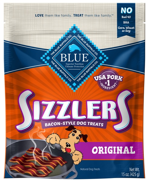 Blue Buffalo Sizzlers, Real Pork Bacon Dog Treats