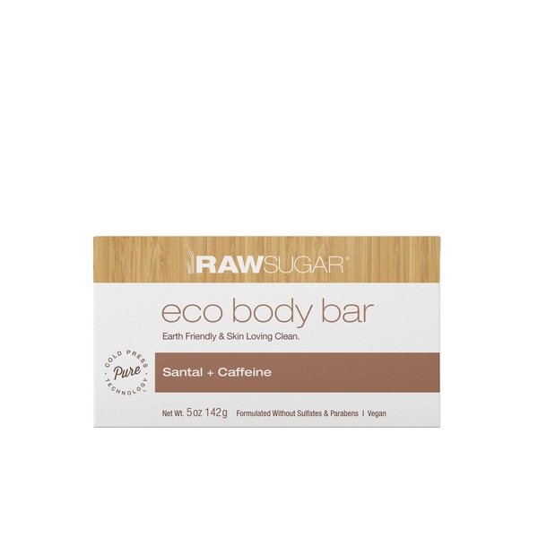 Raw Sugar Eco Bar Soap, Santal + Caffeine, 5 OZ