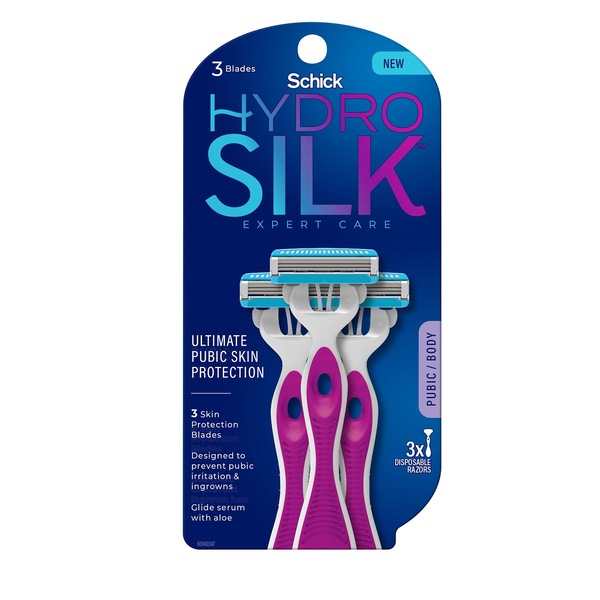 Schick Hydro Silk Ultimate Pubic Skin Protection 3-Blade Razors, 3 CT