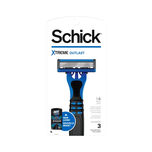 Schick Xtreme 4 - Rasuradora desechable para hombres, 3 u.