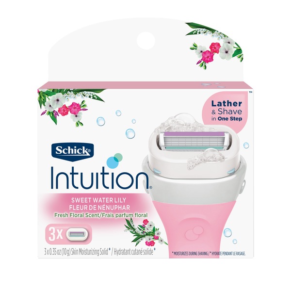 Schick Intuition Sweet Water Lily Razor Blade Refills, 3 CT