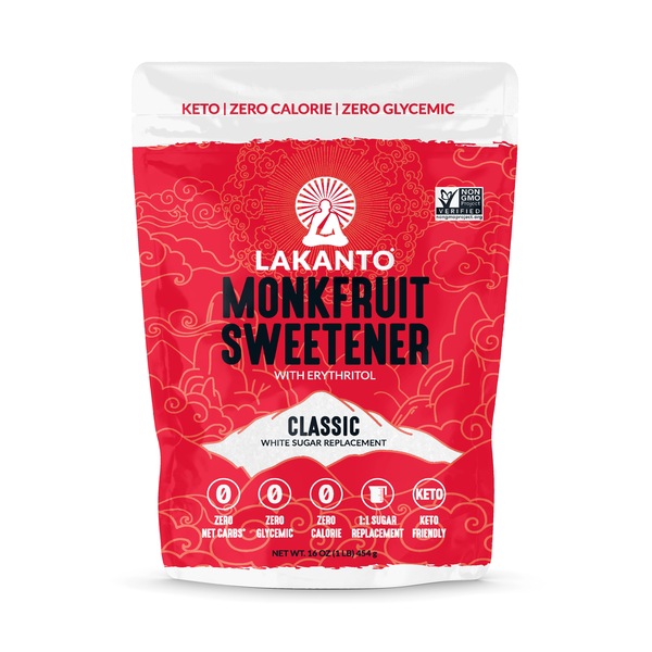 Lakanto Classic MonkFruit Sweetener, Keto Sugar Replacement, 16 oz