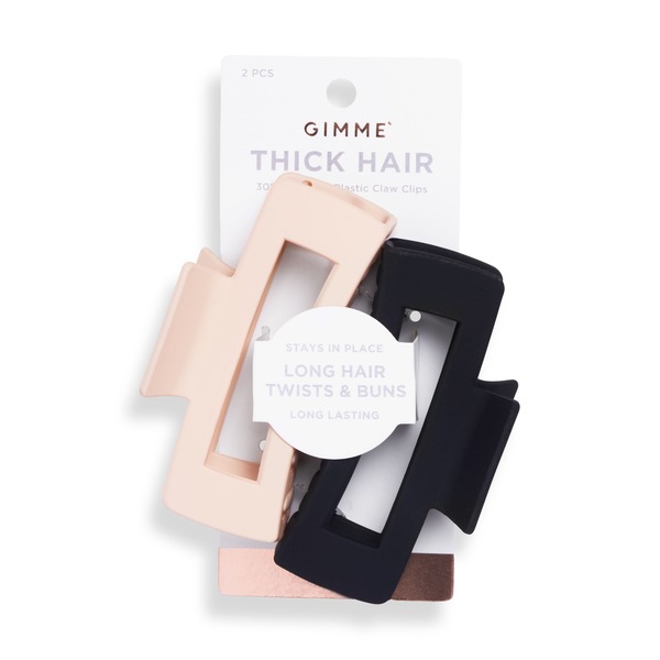 Gimme Beauty Thick Hair Rectangular Claw Clip - Black and Blonde - 2ct