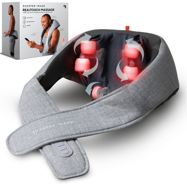 Sharper Image Realtouch Massage Wireless Neck and Back Shiatsu with Heat