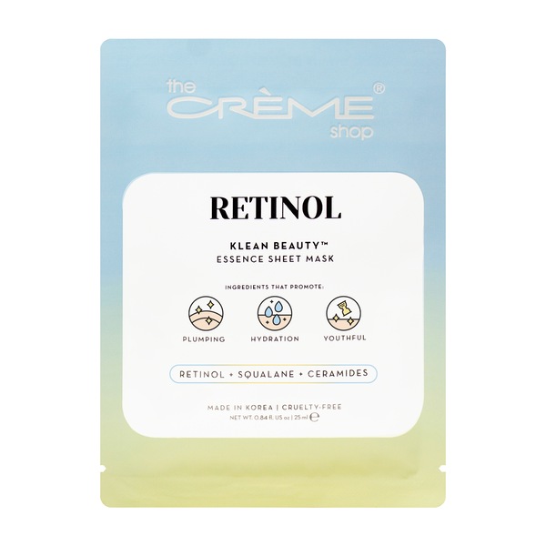 The Crème Shop Klean Beauty Essence Sheet Mask, Retinol