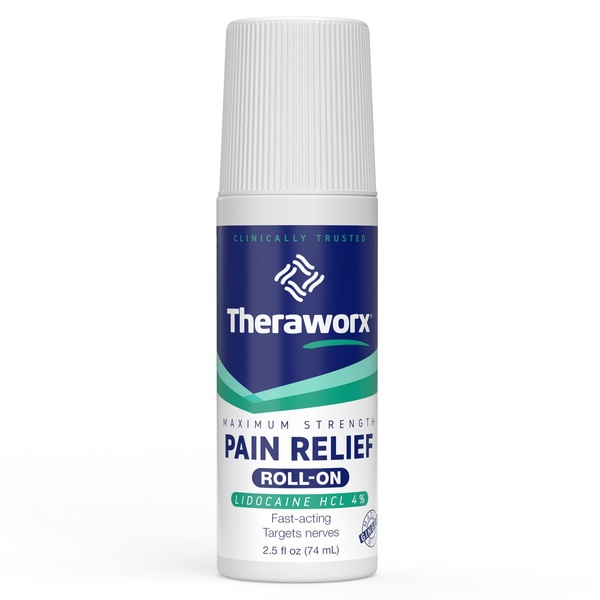 Theraworx Nerve Relief with Lidocaine Roll-On, 2.5 OZ