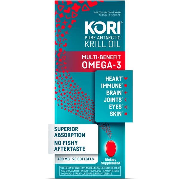 Kori Krill Oil Multi-Benefit Omega-3 Mini Softgels, 400 MG, 90 CT