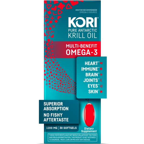 Kori Krill Oil Multi-Benefit Omega-3 Softgels, 1,200 mg, 30CT