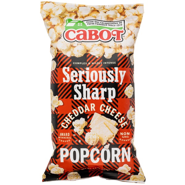 Cabot Seriously Sharp Cheddar Cheese Popcorn, 4.5 oz