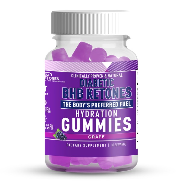 Real Ketones Diabetic BHB Hydration Gummies, 30 Servings