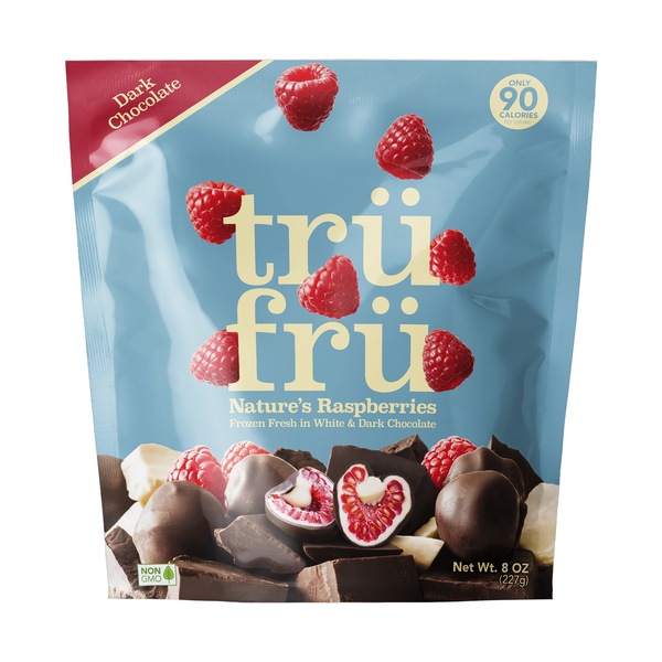 TRU FRU Raspberries Hyper Chilled in White & Dark Chocolate, 8 oz