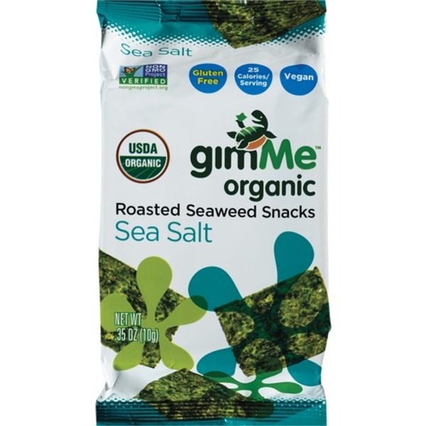 gimMe Organic Roasted Seaweed Snacks Sea Salt, .35 OZ