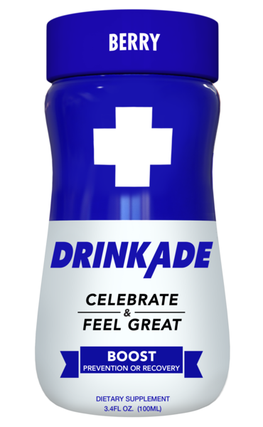 Drinkade Boost Energy Drink with Natural Caffeine, Berry 3.4oz Bottle