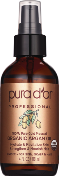 Pura d'or Professional Organic Argan Oil, 4 OZ