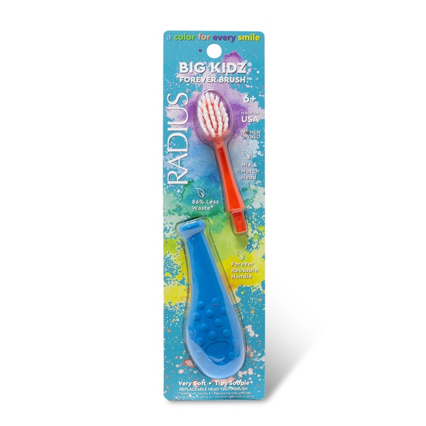 Radius Big Kidz Forever Brush Toothbrush for ages 6+, Very Soft Bristle, 1 CT