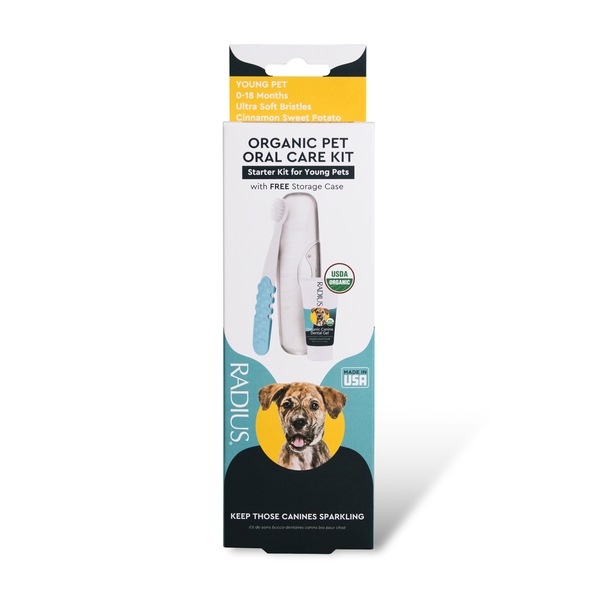 RADIUS Canine USDA Organic Dental Solutions Kit, Dog Dental Kit, Puppy, Ages 0 yrs and over