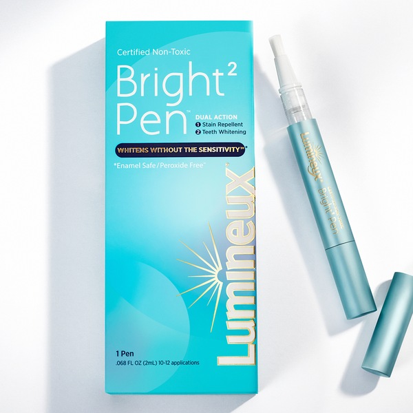 Lumineux Bright Pen, Dual Action Stain Repellant + Teeth Whitening Pen, Peroxide-Free, 10-12 Applications