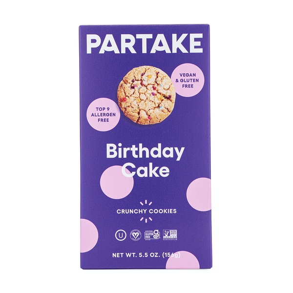 Partake Gluten-Free Vegan Birthday Cake Cookies, 5.5 oz