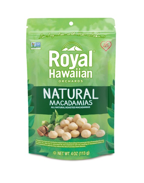 Royal Hawaiian Orchards Natural Roasted Macadamia Nuts, 4 oz