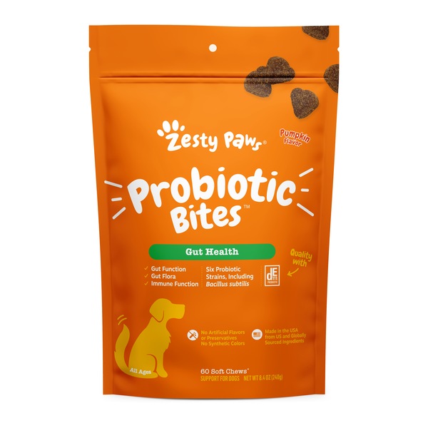 Zesty Paws Probiotic Bites Pumpkin Flavor, 60ct
