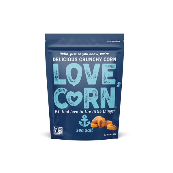 Love Corn Sea Salt Delicious Crunchy Corn - Maíz crujiente, 1.6 oz