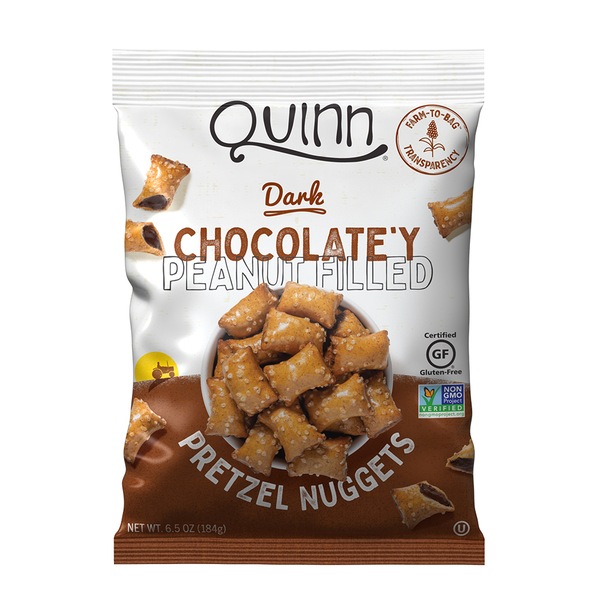 Quinn Dark Chocolate'y Peanut Butter Filled Pretzel Nuggets, 6.5 oz