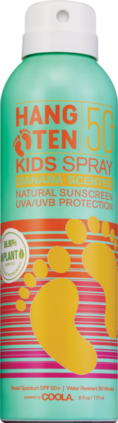 Hang Ten Kids Spray Banana Scented Natural Sunscreen UVA/UVB Protection, 6 OZ