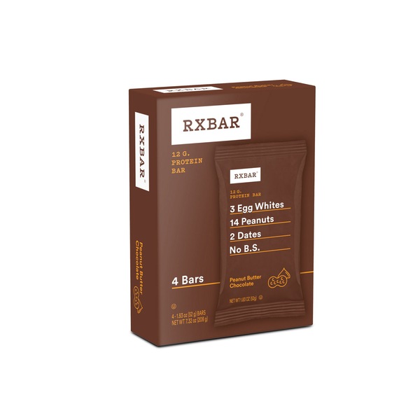 RXBAR Protein Bar, Peanut Butter Chocolate, 4 ct