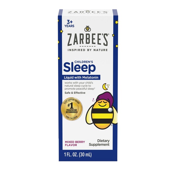 Zarbee's Naturals Children's Sleep with Melatonin Liquid, Natural Berry, 1 FL OZ