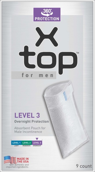 X-top for men Level 3 Overnight Protection, 9 CT