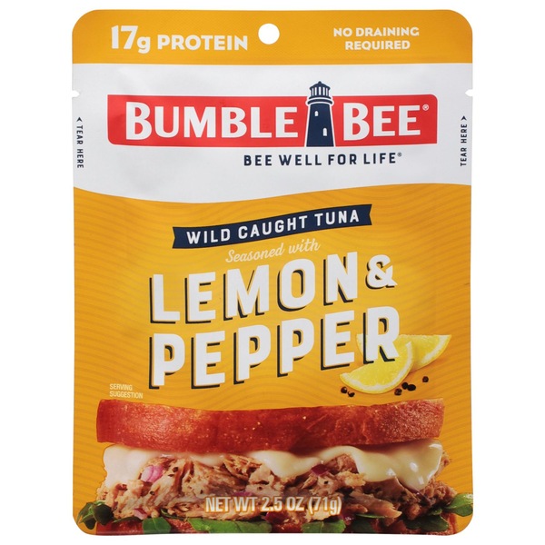 Bumble Bee Lemon & Pepper Wild Caught Tuna Pouch, 2.5 OZ