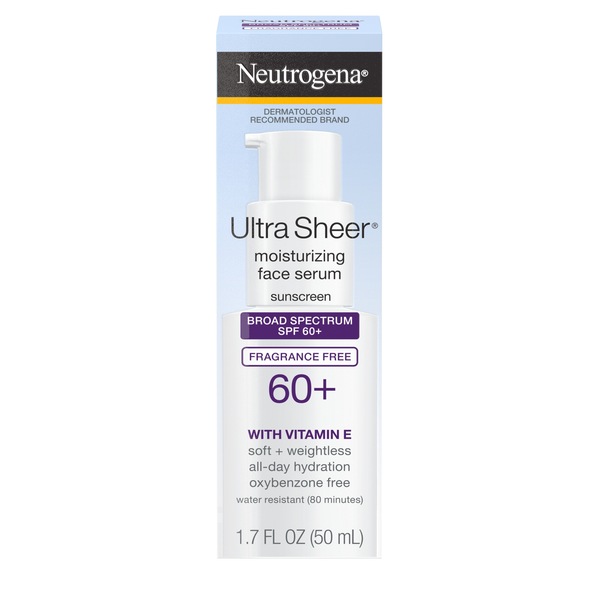 Neutrogena Ultra Sheer Moisturizing Serum, Vitamin E, SPF 60+, 1.7 oz
